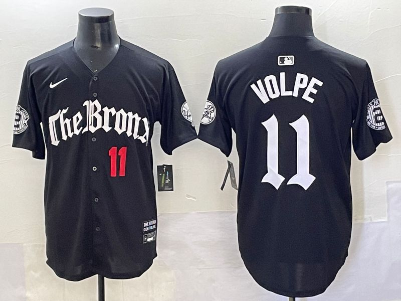 Men 2025 New York Yankees #11 Volpe Black Five generations Joint Name Nike MLB Jersey style 4